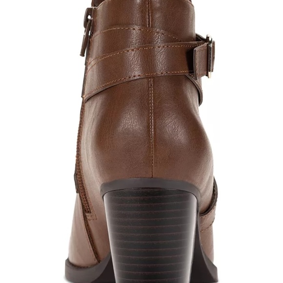 NEW Macy's , Style & Co Women's Zetaa Strappy Belt Heeled Booties Cognac ,Size 5 - Picture 6 of 8